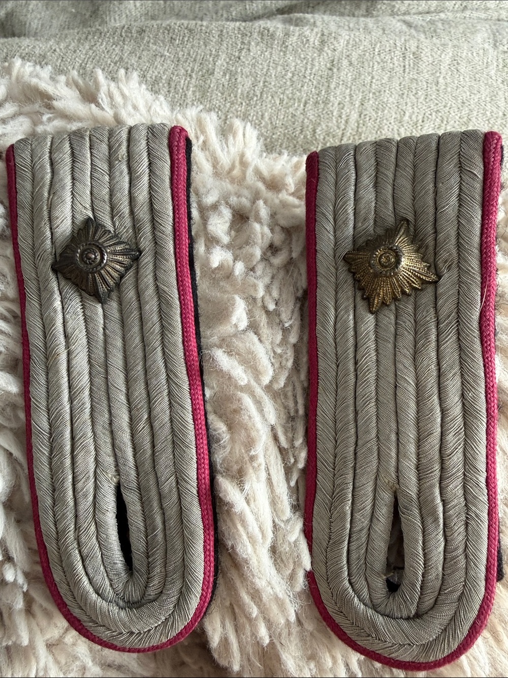 WWII German 1st Lieuten Obersturmfuhrer Tunic Shoulder Boards
